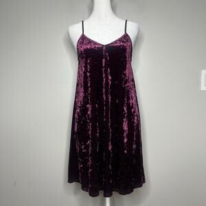 Purple Velvet Y2K Stretch Dress Mudd Small Whimsigoth Goth Romantic Grunge Fairy